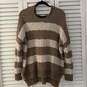 Miracle USA Boucle Striped Hooded Sweater